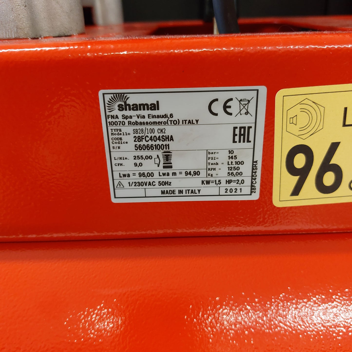 Compressore SHAMAL SB 28  LT.100 HP 2 M