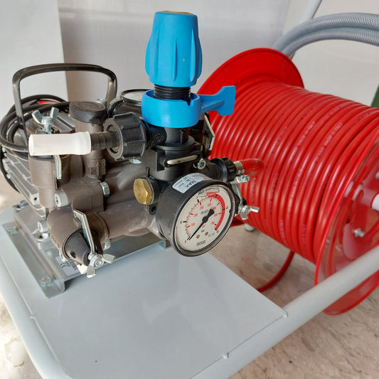 Pompa Irrorazione elettrica MC 25 con CARRELLO e avvolgitubo mt.100