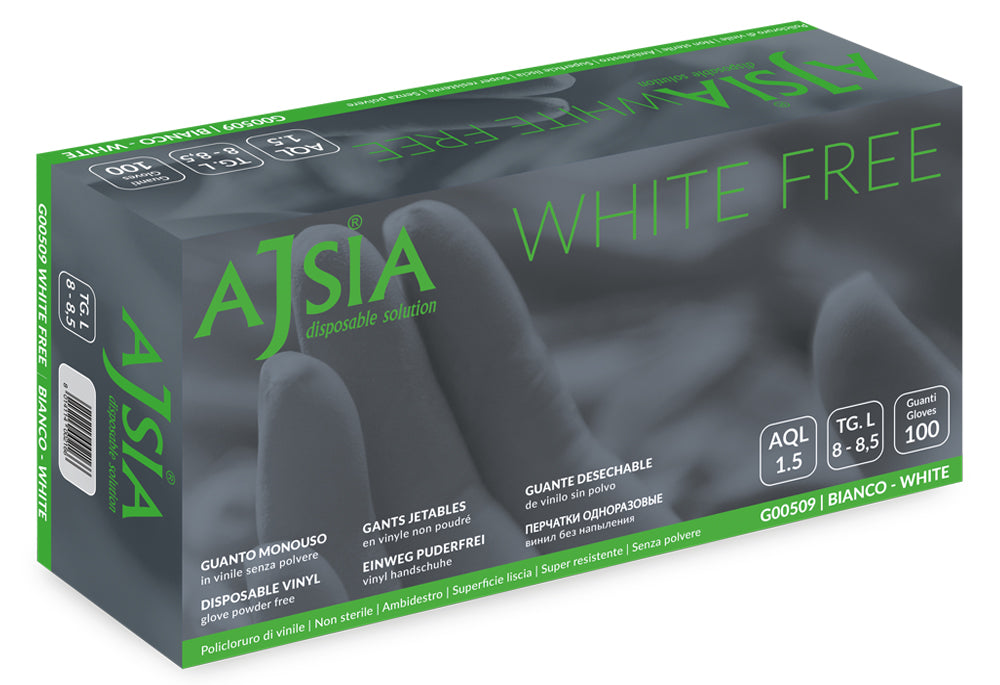 Guanti vinile AJSIA G00509 WHITE FREE