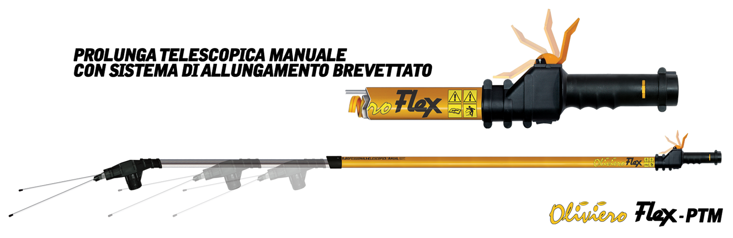 Abbacchiatore elettrico OLIVIERO FLEX FOFESSIONAL PTM Telescopico