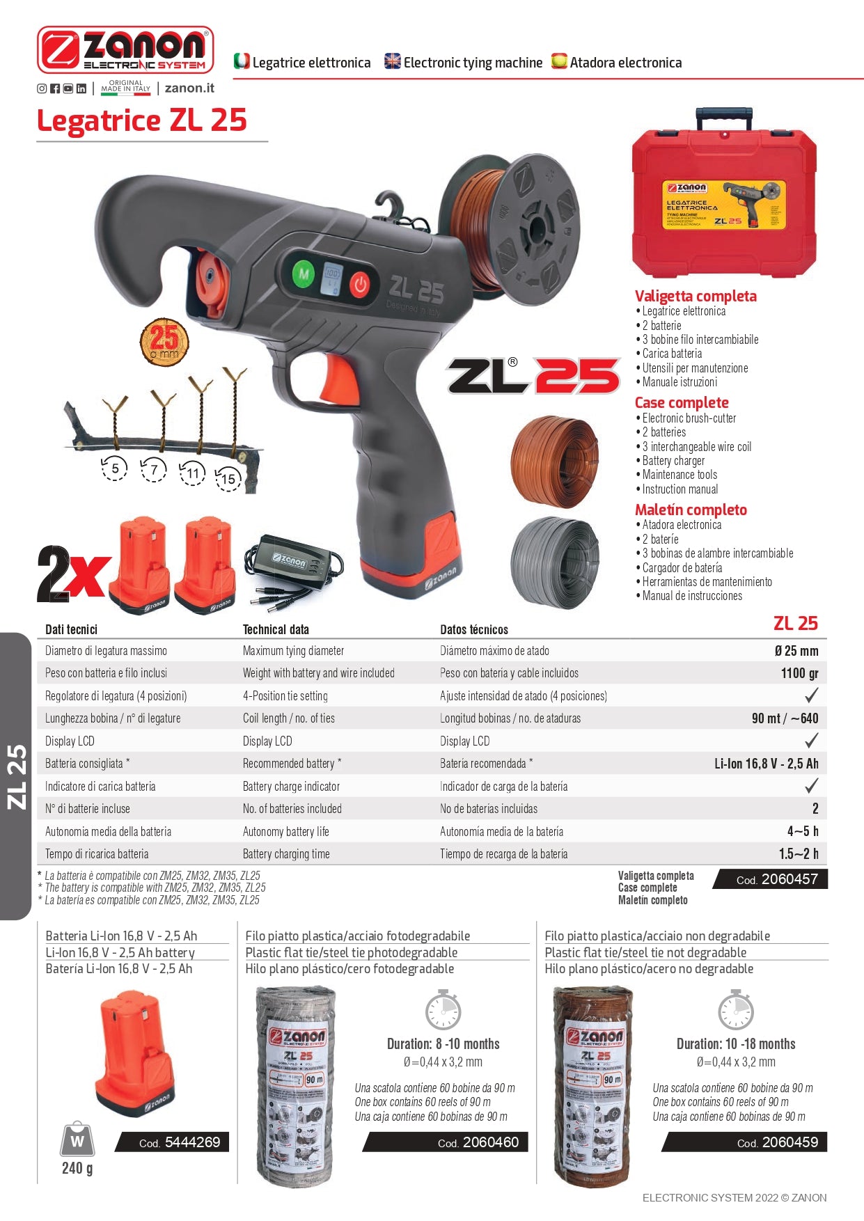 Legatrice a batteria ZANON ZL 25
