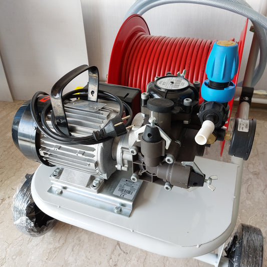 Pompa Irrorazione elettrica MC 25 con CARRELLO e avvolgitubo mt.100