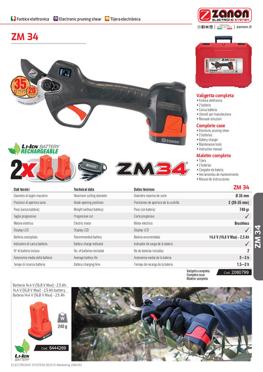 Forbice ZANON ZM 34 + 2 Batterie