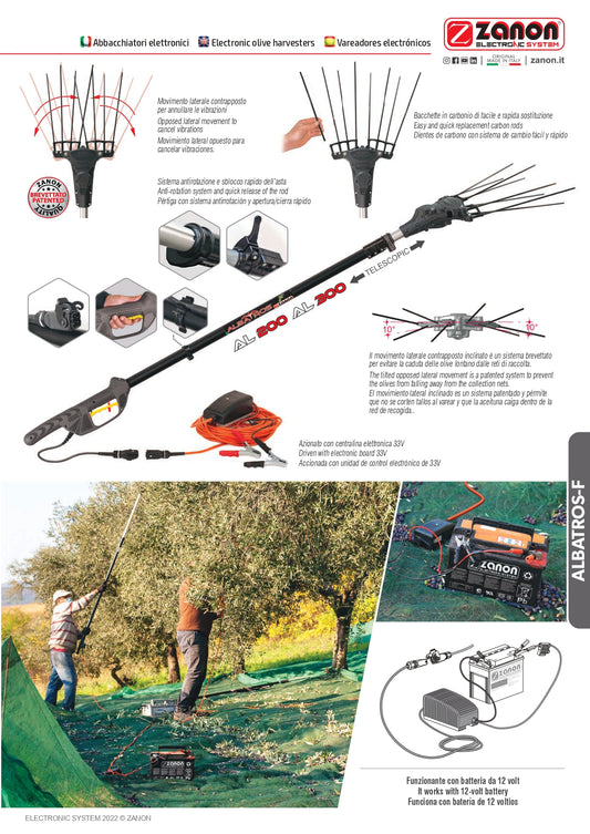 Abbacchiatore ELETTRICO ZANON ALBATROS AL 300 Telescopico 33V.