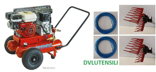 Motocompressore HONDA Airmec TEB 22-510 KIT di Raccolta 2 Operatori CA