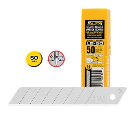 Lames de coupe Olfa LB-50 mm.18 pièces.50